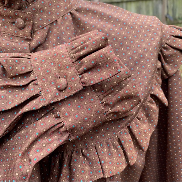 Vintage Chaus Boho Prairie Cottagecore Top Shirt - Picture 6 of 15